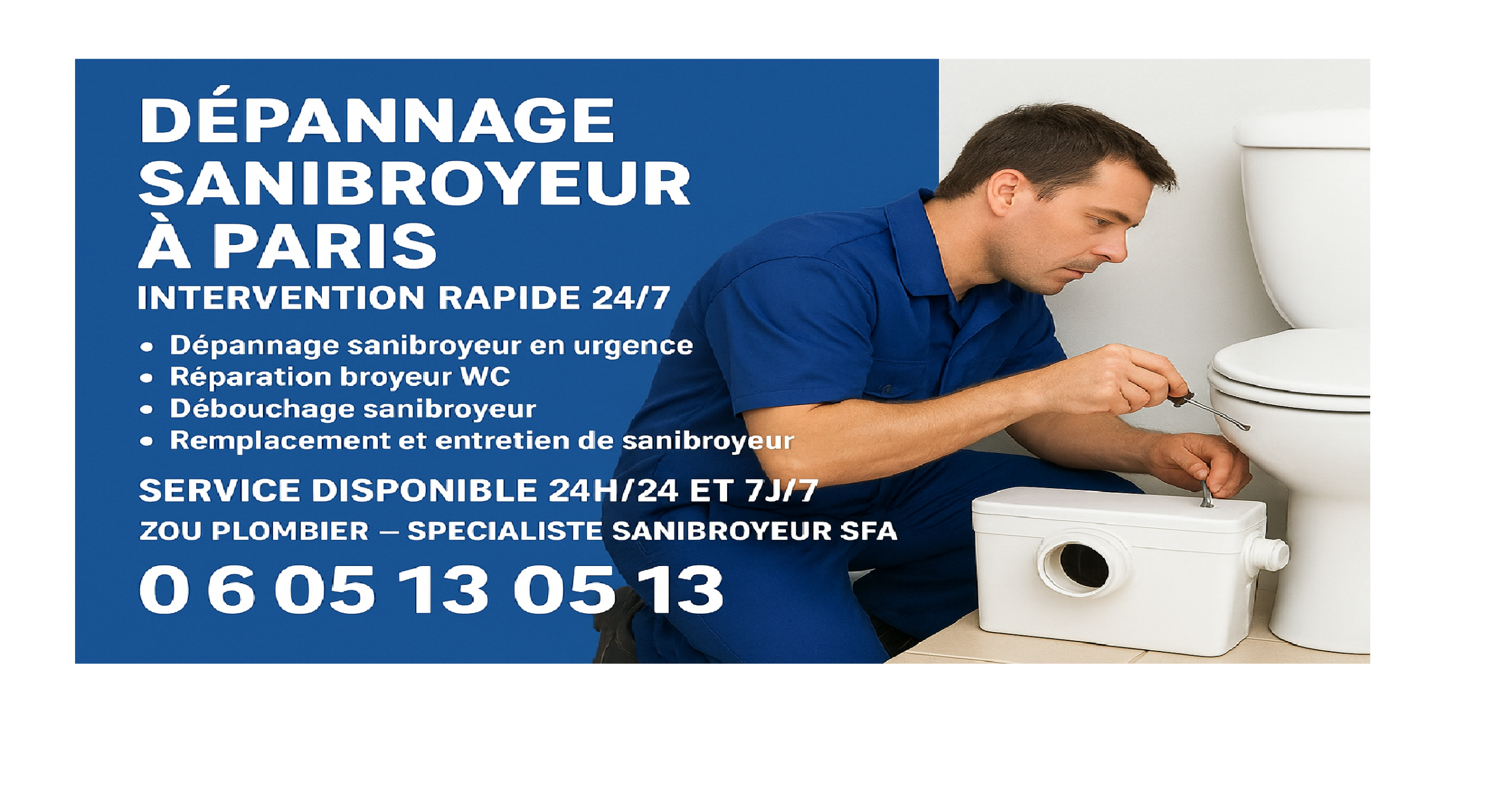 Réparation Sanibroyeur WC Paris