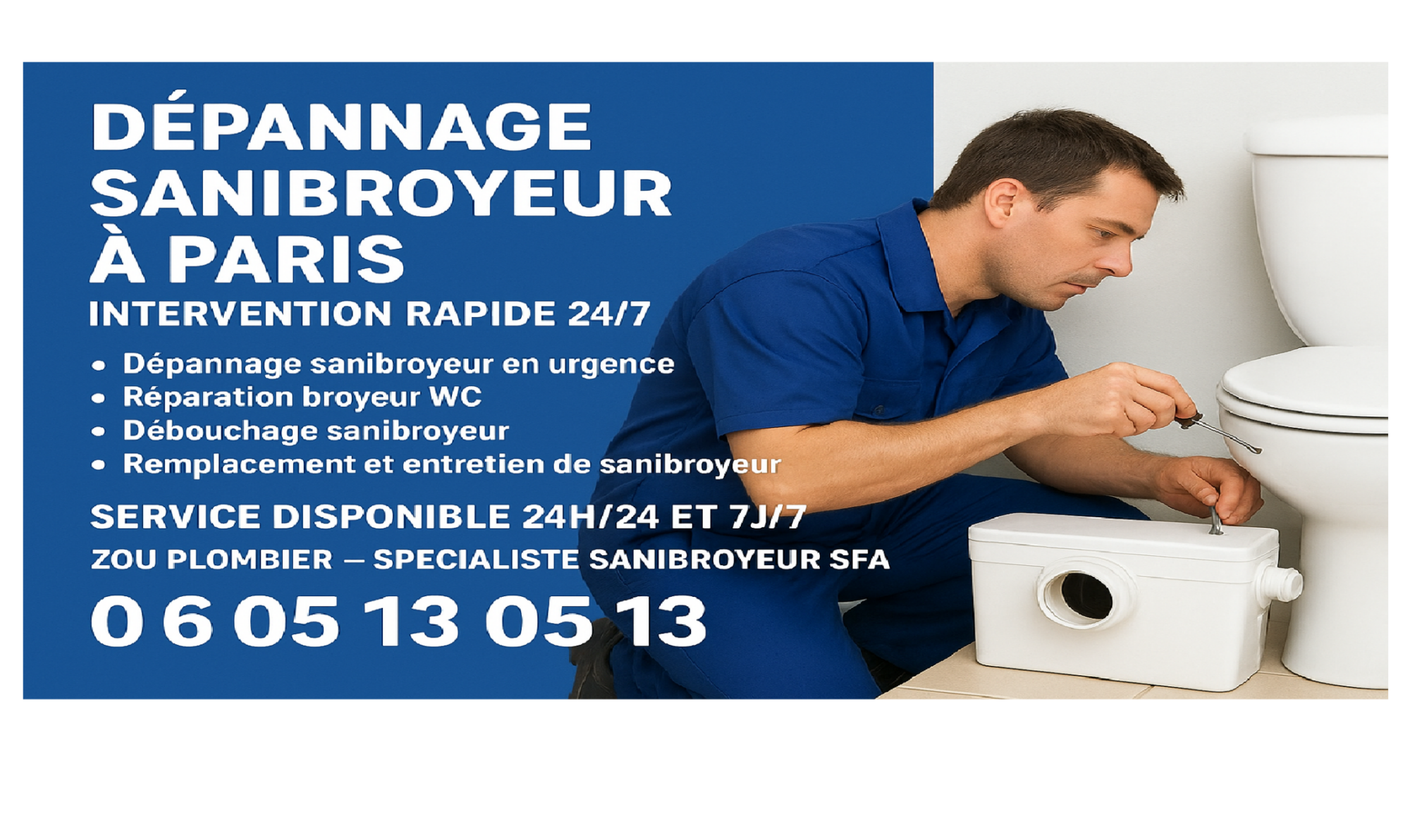 Réparation Sanibroyeur Paris
